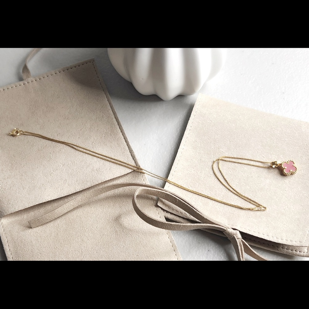 Pink Clover Necklace